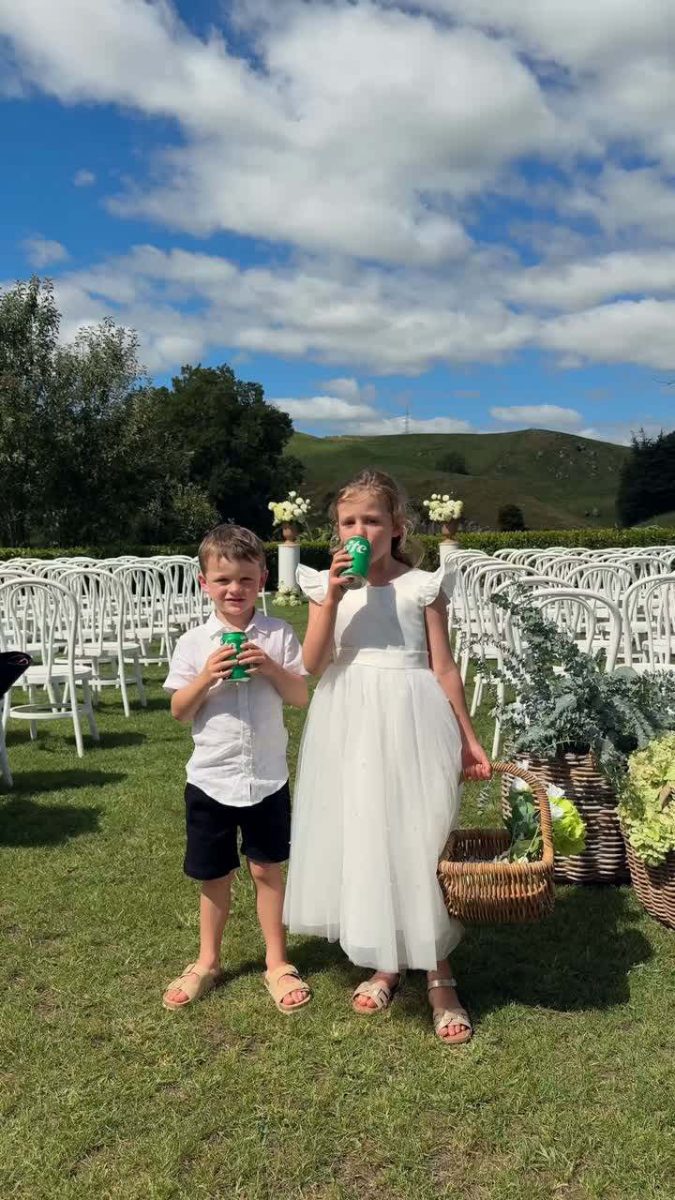 A couple celebrating at their ceremony